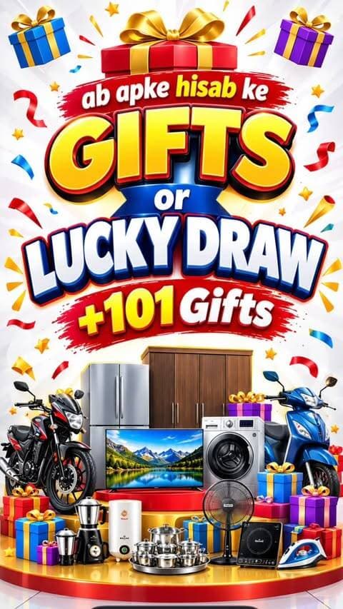 ### Caption
🎁 **अब आपके हिसाब के Gifts! 🎁**
और साथ में मिलेगा **Lucky Draw + 101 Gifts** का शानदार मौका! 🔥🎉
आपके लिए ढेरों शानदार Gifts और exciting prizes इंतज़ार कर रहे हैं। 🏆🎁
**Pankaj Electronics पर आइए और मौका बिल्कुल मत छोड़िए!**
#PankajElectronics #LuckyDraw 101Gifts Gifts BumperLuckyDraw GiftOffer LuckyDrawOffer PankajElectronicsBhopal Bhopal BhopalShopping Electronics GiftHamper BigOffer MegaOffer ShoppingOffer FreeGifts Giveaway ExcitingOffers