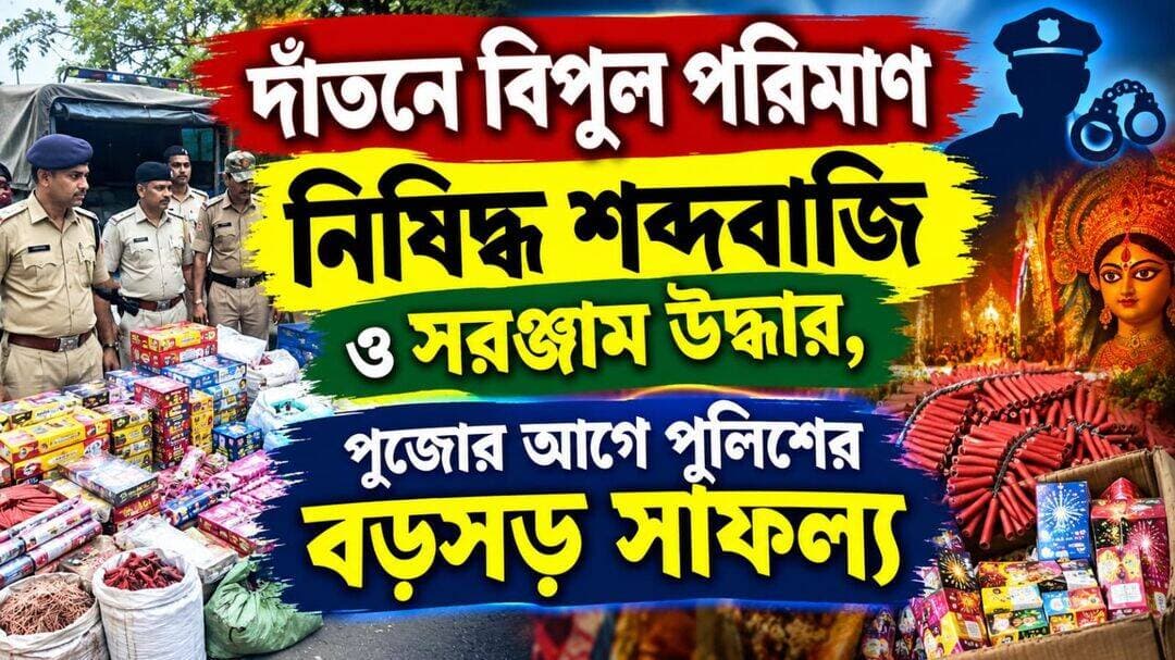 দাঁতানে বিপুল পরিমাণ নিষিদ্ধ শব্দবাজি ও সরঞ্জাম উদ্ধার !!