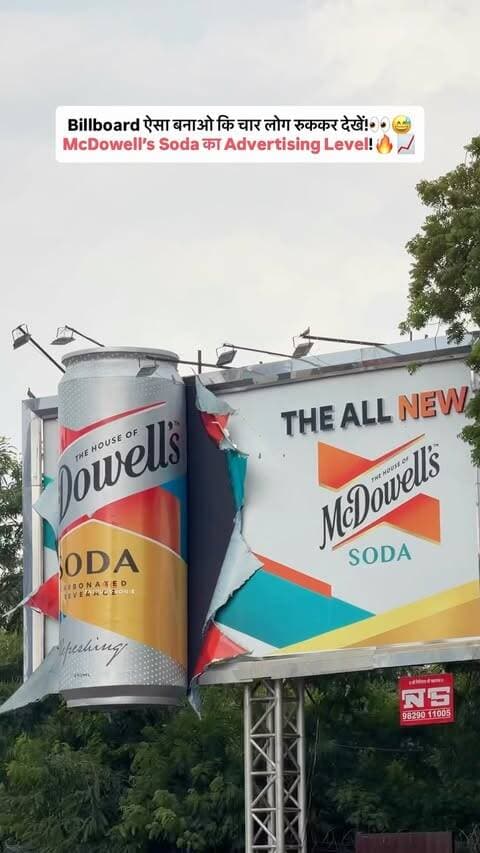 Spotted this super creative McDowell’s Soda billboard at Tri Murti Chauraha, Jaipur! 👀
The way they’ve made the can look like it’s breaking out of the billboard is honestly such a cool advertising idea. 🔥
Kartik Aaryan is already enough to grab attention, but this 3D billboard concept takes it a step further. Definitely the kind of advertising that makes you stop, look twice, and remember the brand!
#Ad #Jaipur #McdowellsSoda #OOH #YaariKiNayiVibe Collab