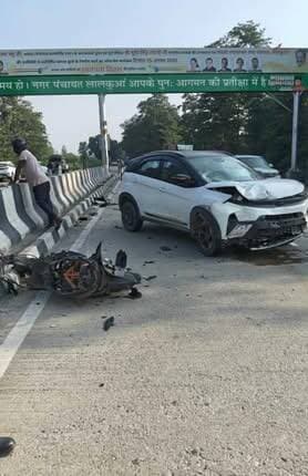 लालकुआं : कार की टक्कर से हवा में उछला युवक* -