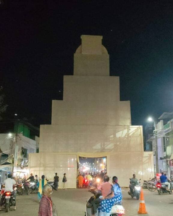 ଜୟପୁର ରଜାନଗରରେ ଦଶହରା ପାଇଁ ପ୍ରସ୍ତୁତ ହେଉଛି 65 ଫୁଟ ଉଚ୍ଚର ମେଢ଼।