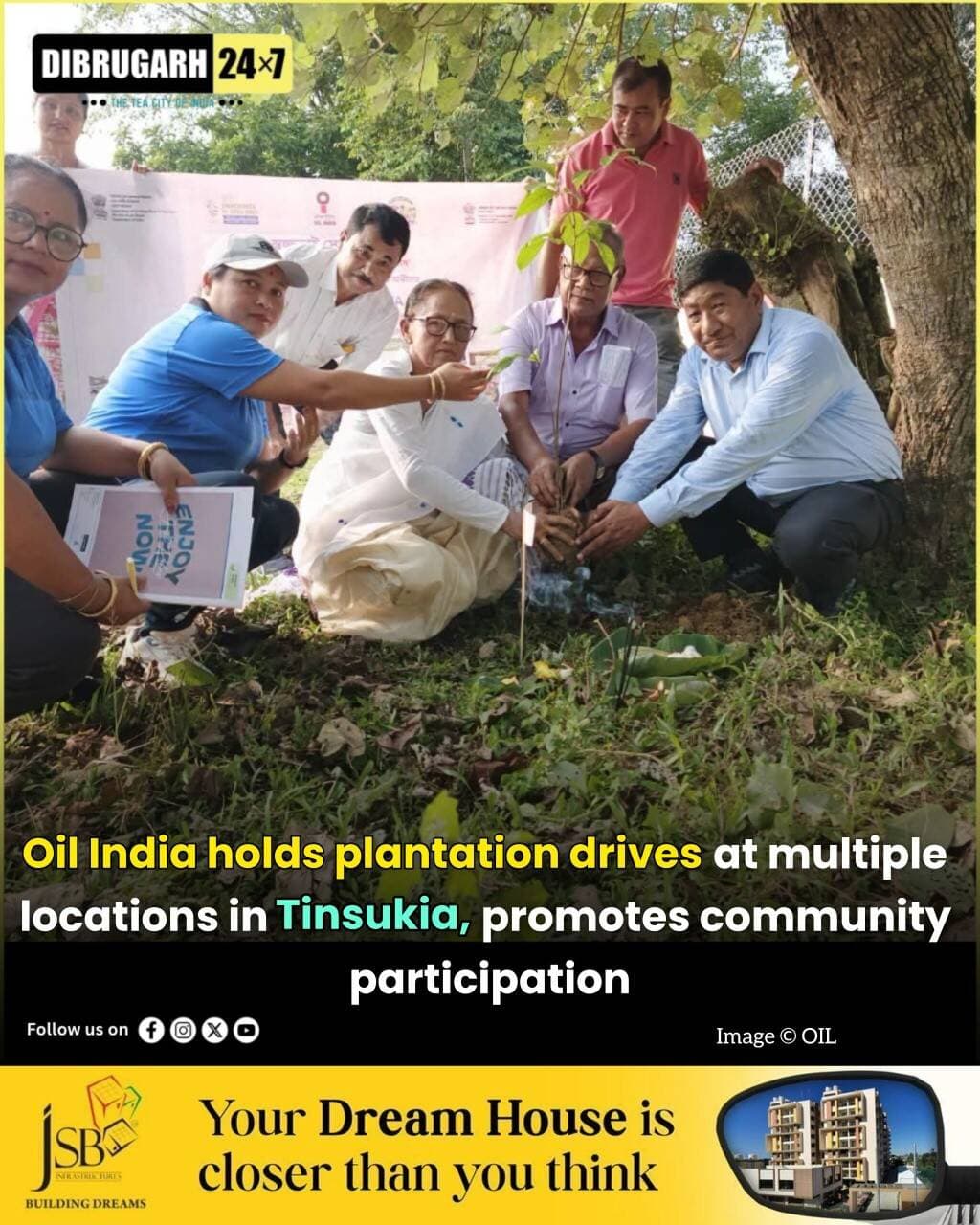 <nis:link nis:type=tag nis:id=news nis:value=News nis:enabled=true nis:link/> | Oil India Limited organised plantation drives at multiple locations in Tinsukia as part of Swachhata Hi Seva 2026, promoting environmental protection and community participation. The initiative focused on creating cleaner, greener and more sustainable surroundings.
Under OIL LAKSHYA, the company’s CSR initiative, plantation drives were held at Janamukh Lezaihula Anganwadi Centre and Tinsukia Commerce College’s Small Khelo India Football Centre in collaboration with the Small Khelo India Centre, Tinsukia.
Players, coaches, guardians, children, senior citizens and members of the local community participated in the drives. The activities highlighted the importance of tree plantation and collective efforts towards environmental conservation.
The initiative was also carried out at Bokuloni Chichiya Playground in Bhadoi Panchali, where around 100 saplings were planted in and around the playground in the presence of senior citizens and local residents. Through OIL LAKSHYA, Oil India Limited continues to encourage community participation in promoting cleaner and greener surroundings.