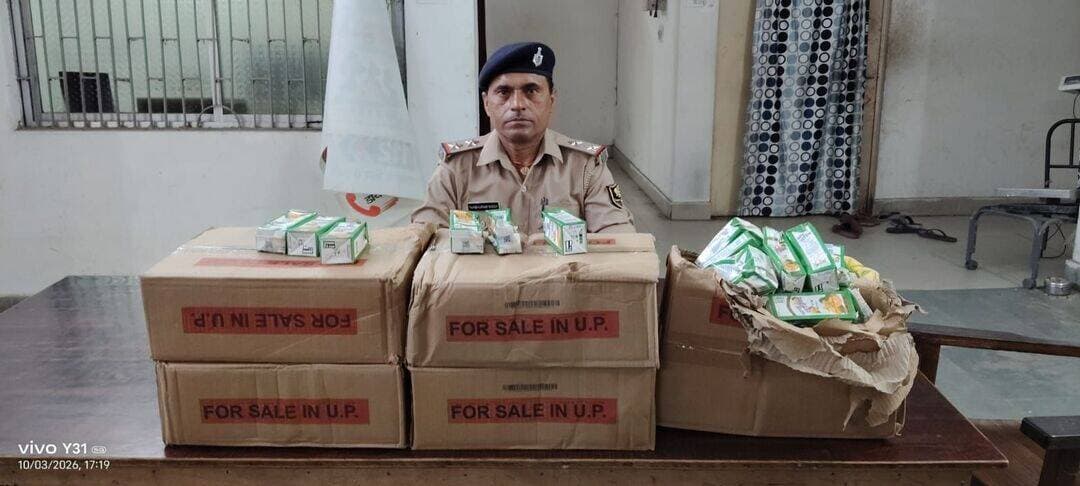 दुर्गावती पुलिस ने भारी मात्रा में शराब को किया बरामद तस्कर फरार