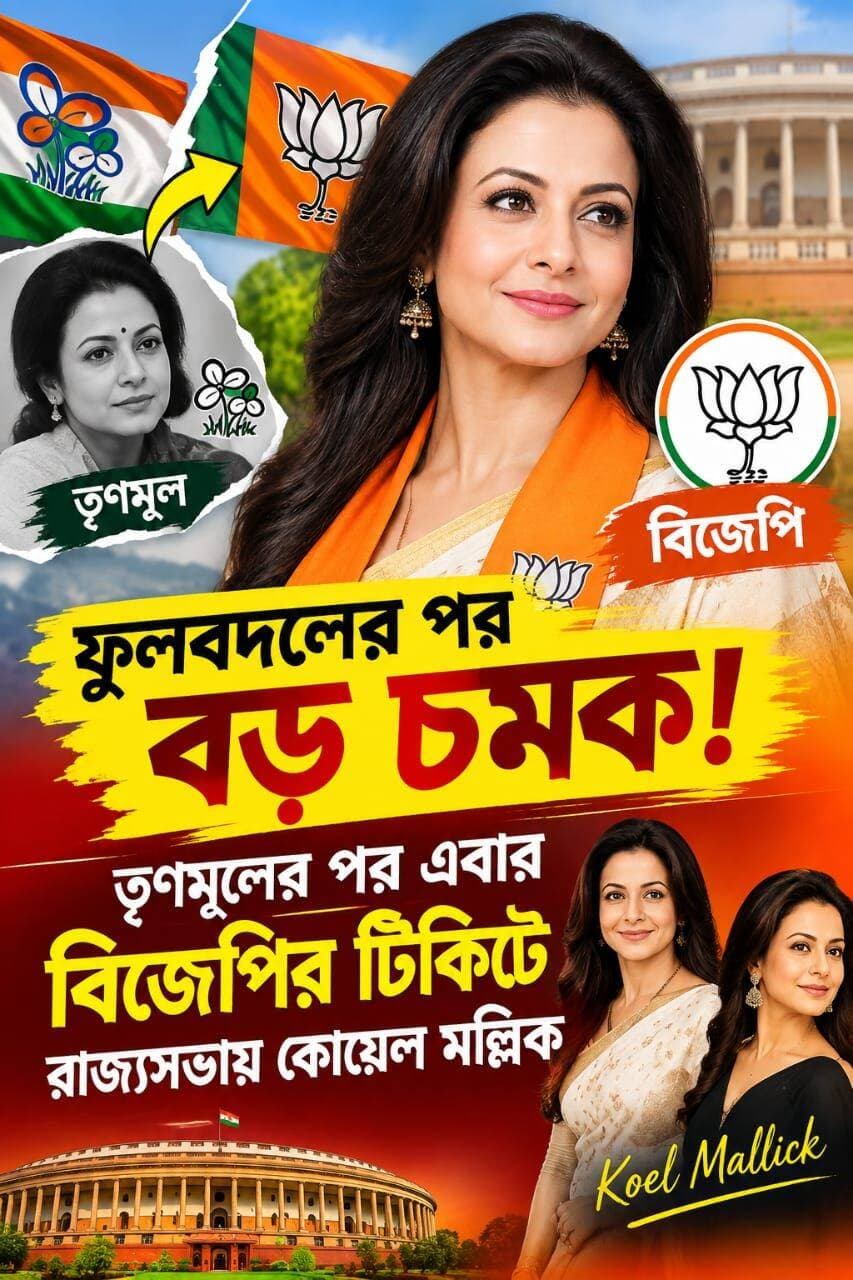 BREKING - ফুলবদলের পর বড় চমক, তৃণমূলের পর এবার বিজেপির টিকিটে রাজ্যসভায় কোয়েল মল্লিক।