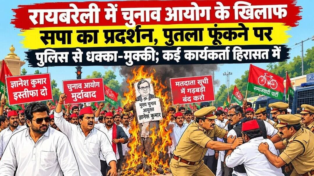 #RaebareliNews #SamajwadiParty #ElectionCommission #SPProtest #UPPolitics #Raebareli #AkhileshYadav