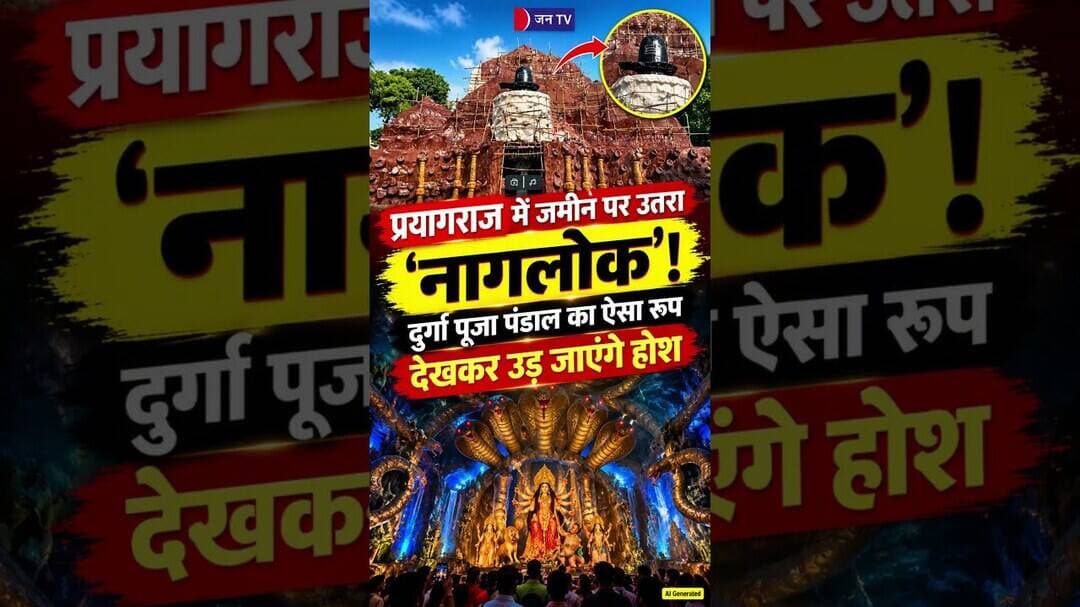 प्रयागराज में दुर्गा पूजा पर 'नागलोक' थीम, कारीगरों ने रचा हैरतअंगेज चमत्कार #Prayagraj #NaglokTheme