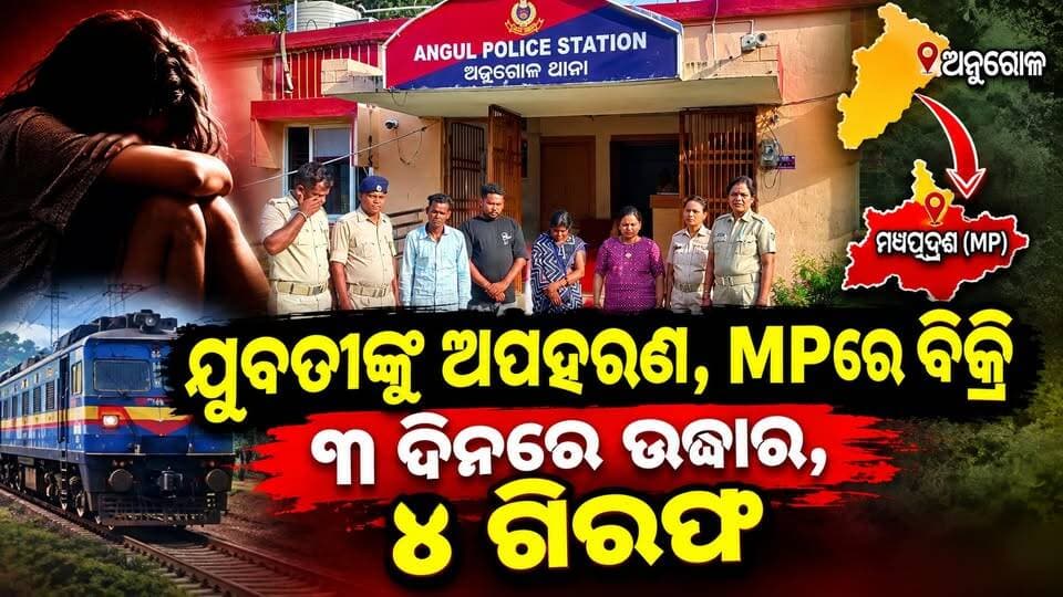 ଅନୁଗୋଳରୁ ଅପହରଣ! ମଧ୍ୟପ୍ରଦେଶରୁ ଯୁବତୀ ଉଦ୍ଧାର
ଯୁବତୀଙ୍କୁ ବିକ୍ରି ଅଭିଯୋଗ! ୪ ଅଭିଯୁକ୍ତଙ୍କୁ ଧରିଲା ପୋଲିସ। #anugul #KidnappingCase #OdishaNews #Odisha #utarpradesh #highlight #follower #angulexpress