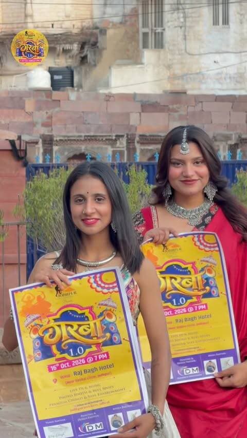 GARBA 1.0 — Jodhpur’s Biggest Dandiya & Garba Night! 💃🕺✨
📅 16th October 2026 | 7 PM onwards
📍 Raj Bagh Hotel, Jodhpur
🎧 Live DJ & Music | 📸 Photo Booth | 🎥 Reel Spots
👥 Group | ❤️ Couple | 💃 Girl Stag
🎟️ Bookings Open — Limited Entries!
4 person girl compulsory Group:1599/-
Couple: 799/-
Stag Girl:499/-
Stag Boy:599/-
