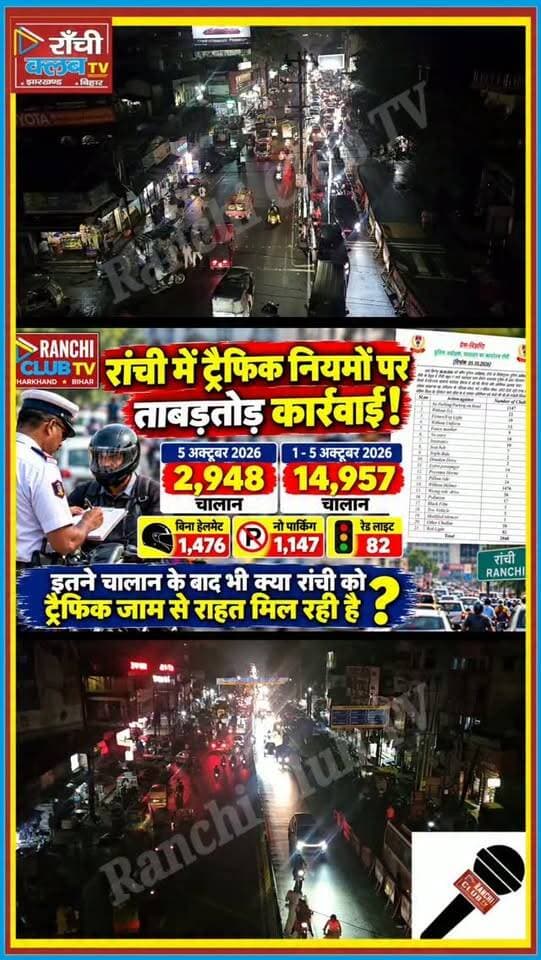 राँची में ताबड़तोड़ Challan ! एक दिन में 2,948 ! Traffic Relief कब ?
#Ranchi #RanchiNews #RanchiTraffic #TrafficPolice #TrafficChallan