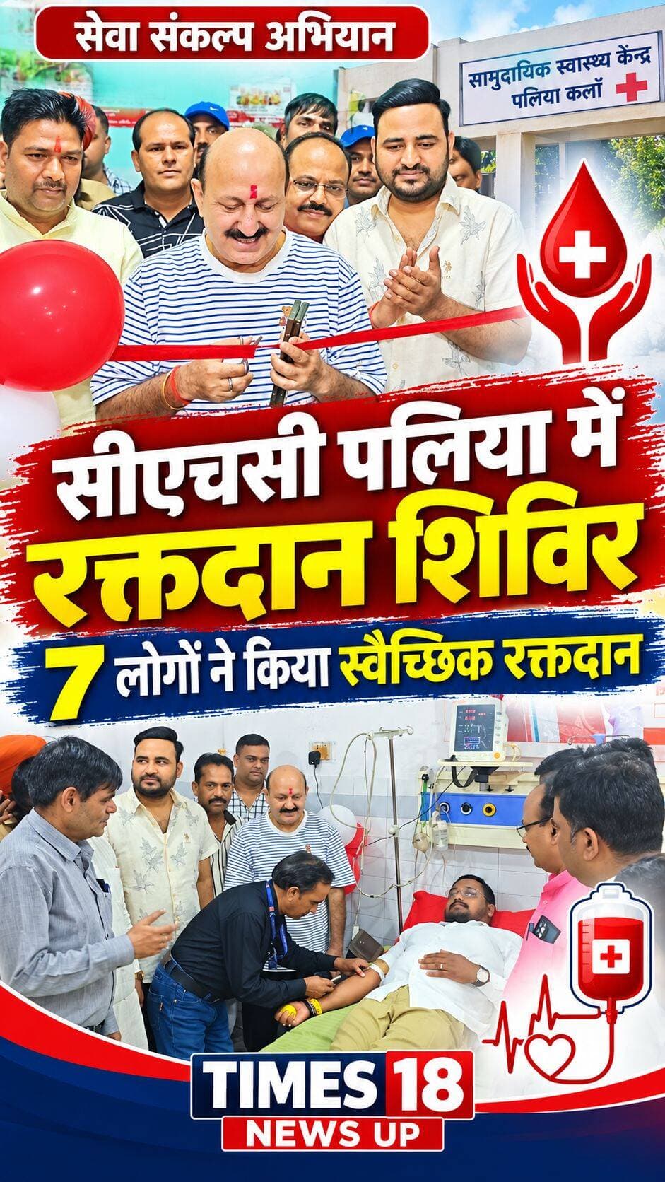 सीएचसी पलिया में वृहद रक्तदान शिविर का आयोजन, 7 लोगों ने किया स्वैच्छिक रक्तदान
विधायक रोमी साहनी ने फीता काटकर किया शुभारंभ, रक्तदान को बताया मानव सेवा का महादान
पलिया कलां, खीरी। सेवा संकल्प अभियान के अंतर्गत बुधवार को सामुदायिक स्वास्थ्य केंद्र (सीएचसी) पलिया कलां में वृहद रक्तदान शिविर का आयोजन किया गया। जिलाधिकारी एवं मुख्य चिकित्सा अधिकारी लखीमपुर खीरी के निर्देशानुसार आयोजित शिविर का शुभारंभ पलिया विधायक रोमी साहनी ने फीता काटकर किया। शिविर की अध्यक्षता चिकित्सा अधीक्षक डॉ. भरत सिंह ने की, जबकि संयोजन भाजपा के जिला उपाध्यक्ष सौरभ अग्रवाल ने किया। शिविर में कुल सात लोगों ने स्वैच्छिक रक्तदान किया।
शिविर में जिला अस्पताल लखीमपुर खीरी के ब्लड बैंक की टीम ने रक्तदाताओं की आवश्यक जांच के बाद निर्धारित मानकों के अनुसार रक्त संग्रह की प्रक्रिया संपन्न कराई। रक्तदान करने वालों में आदर्श सिंह, साजिद अहमद, प्रताप सिंह, अंकुश राजभर, जगबीर सिंह, विनीत कुमार मौर्य और उत्तम कुमार शामिल रहे।
इस अवसर पर विधायक रोमी साहनी ने कहा कि रक्तदान महादान है। एक व्यक्ति द्वारा किया गया रक्तदान किसी जरूरतमंद मरीज की जान बचाने में महत्वपूर्ण भूमिका निभा सकता है। उन्होंने समाज के सभी स्वस्थ लोगों से स्वैच्छिक रक्तदान के लिए आगे आने की अपील की। साथ ही रक्तदान करने वाले सभी लोगों की सराहना करते हुए उनके प्रति आभार व्यक्त किया।
शिविर में चिकित्सा अधिकारी डॉ. अरविंद वर्मा, लैब टेक्नीशियन अमित कुमार, अंकित कुमार, अजय राय एवं अमन कुमार सहित अन्य सहयोगी उपस्थित रहे। भाजपा के नगर अध्यक्ष उदयवीर सिंह, वरुण कुमार मिश्रा, बिट्टू शुक्ला, उत्तम कुमार, अभिनव मिश्रा, डिंपल शर्मा एवं अन्य कार्यकर्ताओं ने भी शिविर के आयोजन में सक्रिय सहयोग प्रदान किया।
आयोजकों ने बताया कि शिविर का मुख्य उद्देश्य आमजन में स्वैच्छिक रक्तदान के प्रति जागरूकता बढ़ाना और जरूरतमंद मरीजों के लिए रक्त की उपलब्धता सुनिश्चित करने में सहयोग करना है। शिविर के माध्यम से समाज में मानव सेवा, सहयोग और सामाजिक जिम्मेदारी की भावना को बढ़ावा देने का संदेश दिया गया। <nis:link nis:type=tag nis:id=highlightseveryone nis:value=highlightseveryone nis:enabled=true nis:link/> <nis:link nis:type=tag nis:id=paliakalankheri nis:value=paliakalankheri nis:enabled=true nis:link/> <nis:link nis:type=tag nis:id=viralvideochallenge nis:value=viralvideochallenge nis:enabled=true nis:link/> <nis:link nis:type=tag nis:id=lakhimpurkheri nis:value=LakhimpurKheri nis:enabled=true nis:link/> <nis:link nis:type=tag nis:id=followers nis:value=followers nis:enabled=true nis:link/> <nis:link nis:type=tag nis:id=नीमगाँव nis:value=नीमगाँव nis:enabled=true nis:link/>