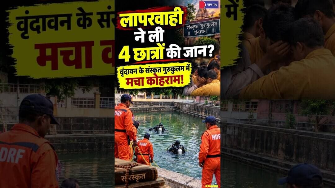 4 छात्रों की मौत से दहला वृंदावन, गुरुकुल में बड़ा हादसा #MathuraNews #UPAlert #Breaking