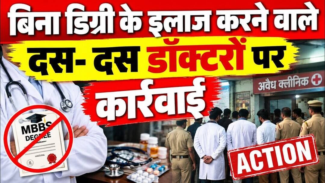 बिना डिग्री के इलाज करने वाले 10 डॉक्टर पर कार्यवाही #hospital #doctor