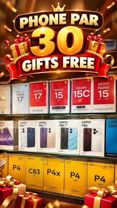 Pankaj Electronics पर किसी भी phone की shopping पर पाइए 30 शानदार GIFTS FREE! 😍🔥
Mobile खरीदने का इससे अच्छा मौका नहीं मिलेगा! 🎉
🎁 Trolley Bag • Kitchen Set • Bathroom Set • Earbuds • Bluetooth Speaker & Many More!
📍 Pankaj Electronics, Bhopal
🛍️ आज ही आएं और अपना पसंदीदा phone लेकर जाएं ढेर सारे gifts के साथ! 🔥
#PankajElectronics #30GiftsFree #30Gifts #FreeGifts #PhoneOffer MobileOffer MobileDeals GiftOffer Bhopal BhopalDeals BhopalShopping ElectronicsStore SmartphoneDeals MobileShopping TrolleyBag KitchenSet BathroomSet Earbuds BluetoothSpeaker BestDeal ShoppingOffer ReelsIndia TrendingReels ViralReels