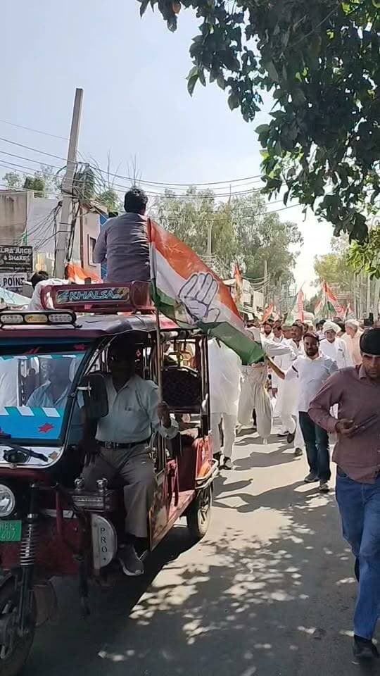कांग्रेस पार्टी द्वारा मुख्य चुनाव आयुक्त के इस्तीफे को लेकर नारनौल में प्रदर्शन