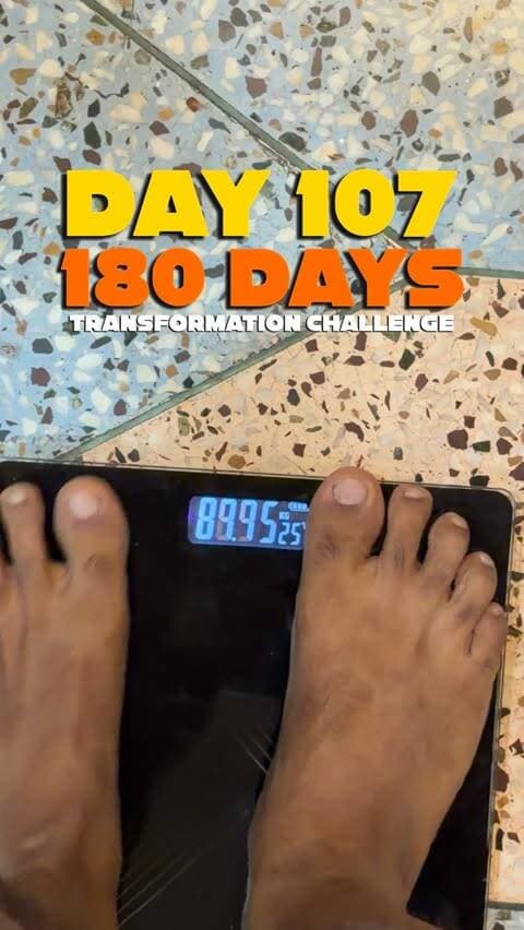 Day 107/180 ✅
Aaj ka body weight: 91.950 KGs
180 Days Transformation Challenge
73 days more to go.
Fat to Fit continues. 🔥