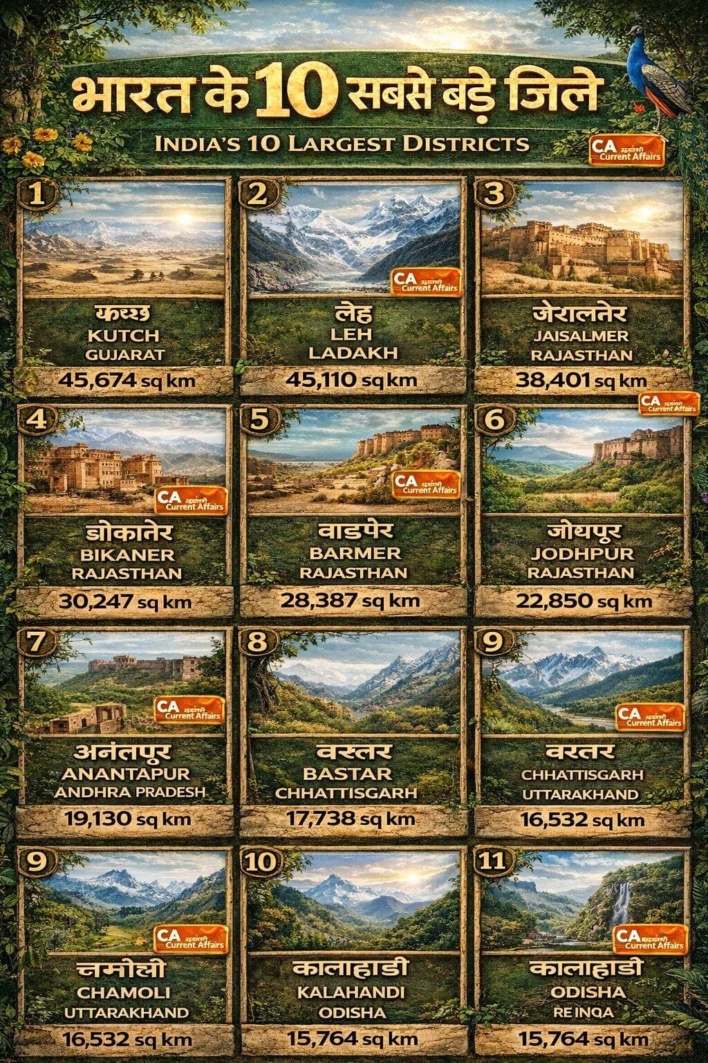 भारत के 10 सबसे बड़े जिले