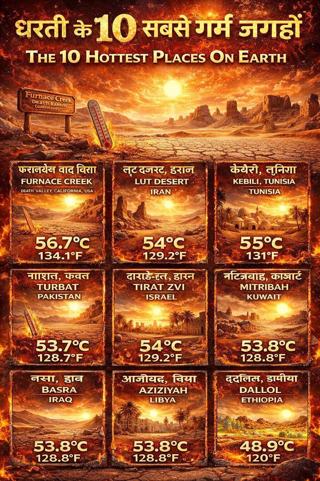 धरती के 10 सबसे गर्म जगह || 10 hottest places on Earth 👇🎯👇 <nis:link nis:type=tag nis:id=fbreels nis:value=fbreels nis:enabled=true nis:link/> <nis:link nis:type=tag nis:id=life nis:value=life nis:enabled=true nis:link/> <nis:link nis:type=tag nis:id=reelsvideoシ nis:value=reelsvideoシ nis:enabled=true nis:link/> <nis:link nis:type=tag nis:id=love nis:value=love nis:enabled=true nis:link/> <nis:link nis:type=tag nis:id=ca nis:value=ca nis:enabled=true nis:link/> <nis:link nis:type=tag nis:id=post nis:value=post nis:enabled=true nis:link/> <nis:link nis:type=tag nis:id=education nis:value=education nis:enabled=true nis:link/>