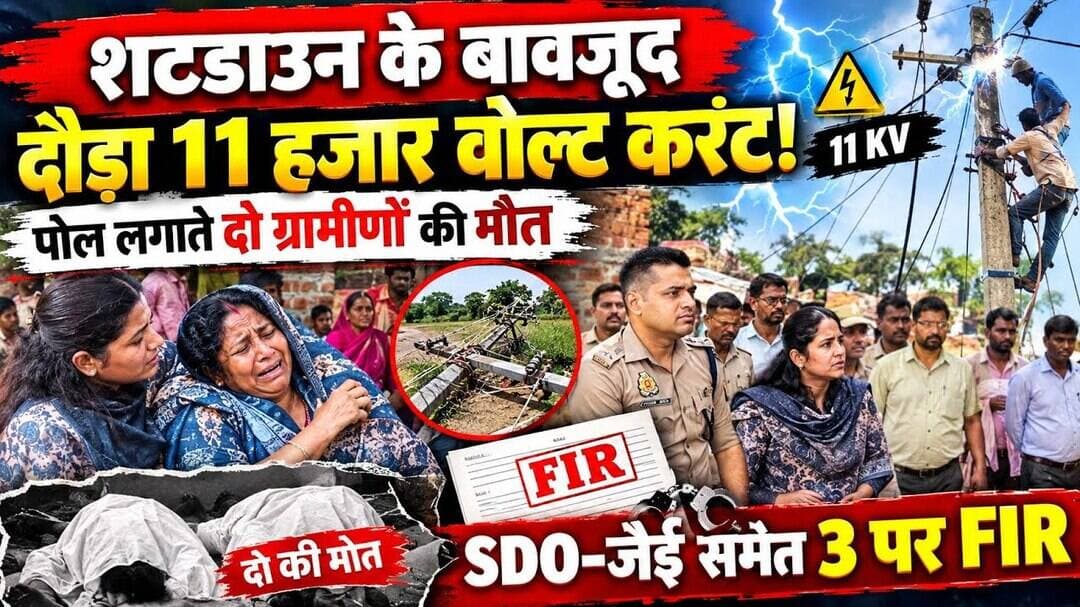शटडाउन के बावजूद दौड़ा 11 हजार वोल्ट करंट! पोल लगाते दो ग्रामीणों की मौ,त, SDO-जेई समेत 3 पर FIR