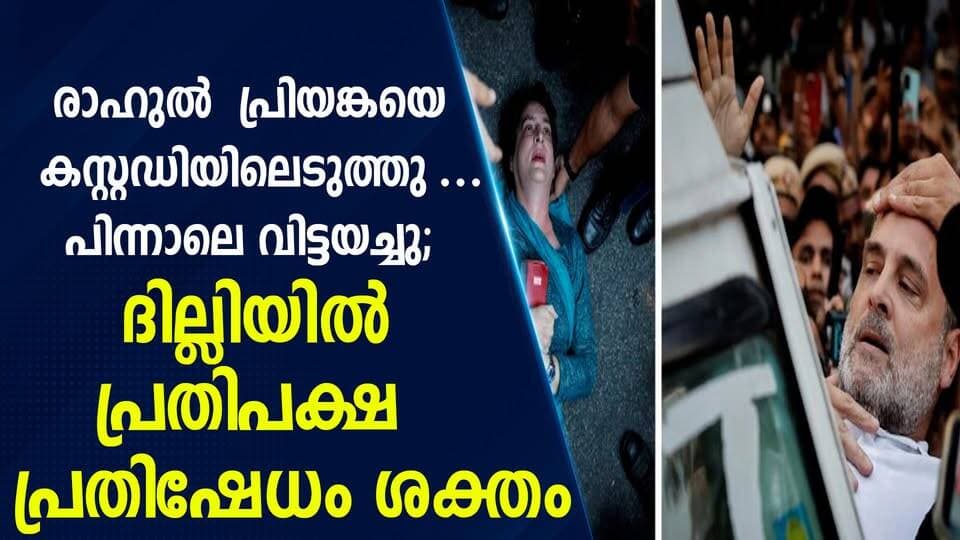 രാഹുൽ–പ്രിയങ്കയെ കസ്റ്റഡിയിലെടുത്തു, പിന്നാലെ വിട്ടയച്ചു; ദില്ലിയിൽ പ്രതിപക്ഷ പ്രതിഷേധം ശക്തം