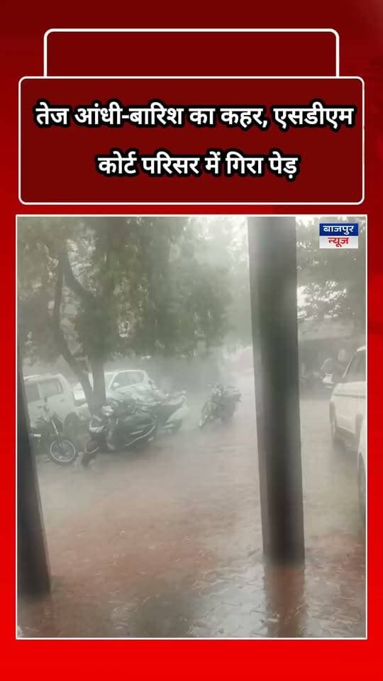 तेज आंधी-बारिश का कहर, एसडीएम कोर्ट परिसर में गिरा पेड़