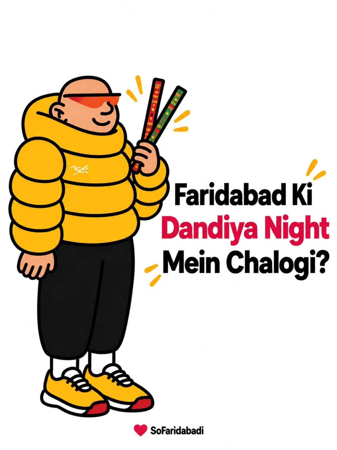 💃🕺 Faridabad Walo, Dandiya & Garba Plans Sorted! ❤️🔥
Navratri 2026 is here and Faridabad is all set to groove to the beats of Dandiya, Garba and Bollywood! 🪔✨
From Grand Dandiya Nights to Festive Garba celebrations, We’ve curated a list of Dandiya & Garba events happening in Faridabad this October 2026 — So you don’t have to miss out on the fun! 😍
📍 What’s waiting for you?
✨ Navratri special Dandiya & Garba nights
💃 Traditional outfits, music & dance
🎶 Live entertainment and festive vibes
🍴 Food stalls, shopping & more
🎟️ Ticketed events and even FREE ENTRY options!
📌 Swipe through the carousel to explore the event names, venues, dates, timings and ticket details. Save this post so you have all your Navratri plans in one place! ❤️
Also Do Share With your Dandiya partner 👇💃🕺
Follow @sofaridabadi for more Faridabad events, things to do in Faridabad, local updates and weekend plans. ❤️
Note: Please check the respective event organisers’ tagged accounts for the latest ticket availability, timings and entry details.
#Faridabad #SoFaridabadi #FaridabadEvents #DandiyaNight #GarbaNight Navratri2026 Dandiya2026 Garba2026 NavratriEvents FaridabadDiaries FaridabadCity DelhiNCR ThingsToDoInFaridabad FaridabadUpdates NavratriCelebration