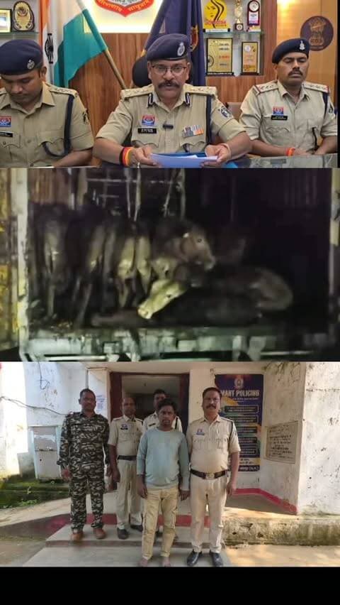 🚨 ऑपरेशन शंखनाद | जशपुर पुलिस की बड़ी कार्रवाई
🐄 65 गौवंश मुक्त | 01 आरोपी गिरफ्तार | 02 गौवंश की मृत्यु
📍 थाना बगीचा क्षेत्रांतर्गत कार्रवाई
🔹 कंटेनर में अमानवीय तरीके से ठूंस-ठूंसकर भरे गए थे गौवंश।
🔹 अंबिकापुर से झारखंड ले जाए जा रहे थे गौवंश।
🔹 तस्करी में प्रयुक्त कंटेनर ट्रक क्रमांक NL 01-AB-7655 जप्त।
🔹 रेकी में प्रयुक्त मारुति सुजुकी एस-प्रेसो कार क्रमांक JH-01-BR-9492 जप्त, आरोपी फरार।
🔹 गौ-तस्करी नेटवर्क से जुड़े अन्य आरोपियों की तलाश जारी।
👮 गिरफ्तार आरोपी: रेहान अंसारी (34 वर्ष), निवासी सिसई, जिला गुमला, झारखंड।
📊 जनवरी 2026 से अब तक जशपुर पुलिस की कार्रवाई:
✅ 98 प्रकरण दर्ज
✅ 1108 गौवंश मुक्त
✅ 131 आरोपी गिरफ्तार
✅ 36 वाहन जप्त
👮♂️ डीआईजी एवं वरिष्ठ पुलिस अधीक्षक डॉ. लाल उमेद सिंह के नेतृत्व में लगातार कार्रवाई जारी।
#JashpurPolice #OperationShankhnaad #ChhattisgarhPolice #गौ_तस्करी #Jashpur
