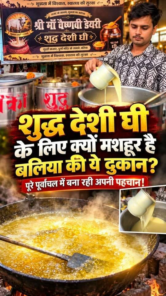 शुद्ध देसी घी के लिए क्यों मशहूर है बलिया की ये दुकान? पूरे पूर्वांचल में बना रही अपनी पहचान!
#Ballia #Balliakhabar #desighee
#Maavaishnoddairy #Gheeinballia