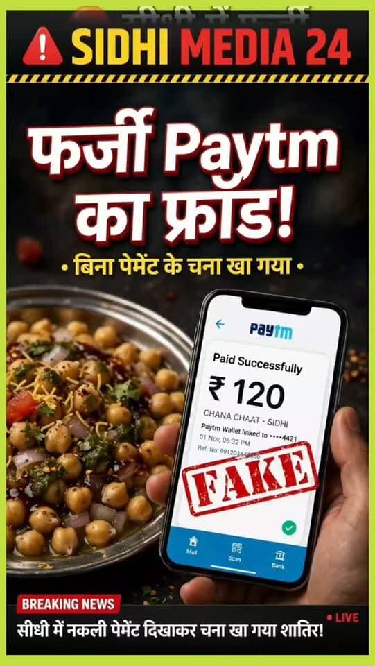 सीधी में फर्जी Paytm गैंग का पर्दाफाश! गरीब चना वाले को रोज़ ठगता था, भीड़ ने पकड़ा तो निकला बड़ा राज!
Description
सीधी जिले में साइबर ठगी अब गरीब ठेले वालों तक पहुंच गई!मुख्य बाजार में एक युवक पर आरोप है कि वह फर्जी Paytm जैसी ऐप से नकली Payment Successful स्क्रीनशॉट दिखाकर रोज चना खाकर चला जाता था।
आज दुकानदार और आसपास की भीड़ ने उसे पकड़ लिया। पूछताछ में उसने बताया कि कैसे वह फर्जी ऐप से एक मिनट में लाखों का फर्जी ट्रांजैक्शन दिखा देता है। भीड़ ने उसे समझाइश देकर सबक सिखाया और बाद में छोड़ दिया। इस मामले में पुलिस कार्रवाई नहीं हुई है। मैं मौके पर मौजूद था और पूरी घटना का वीडियो बनाया।
दुकानदार भाई ध्यान दें - हमेशा अपनी UPI ID पर पैसा आने का नोटिफिकेशन खुद चेक करें।
Hashtags
#SidhiMedia24 #SidhiNews #SidhiJila #FakePaytmApp #CyberThagi