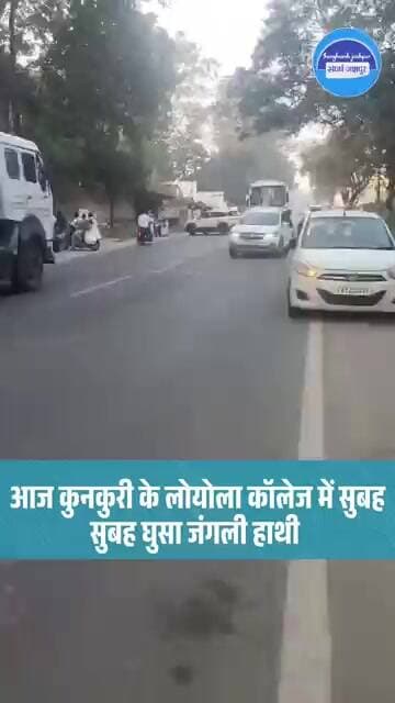 कुनकुरी लोयोला कॉलेज में सुबह सुबह घुसा जंगली हाथी #Jashpur #BreakingNews #reelsviralシ #kunkuri