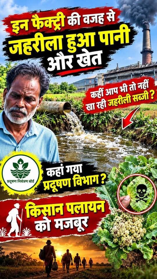 इन फैक्ट्रीयों की वजह से जहरीला हुआ पानी और खेत कहीं आप भी तो नहीं खा रहे जहरीली सब्जी