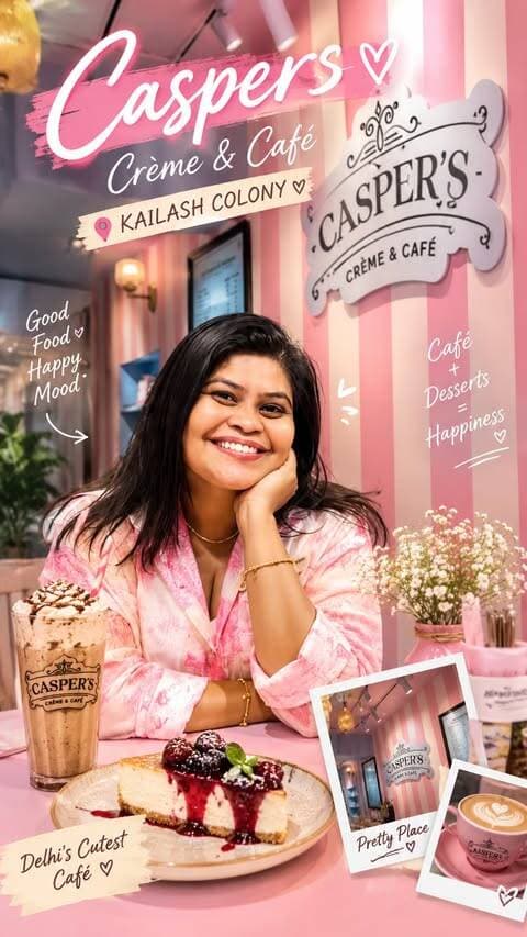 🎀☕ A little pink, a little sweet, and a whole lot of café love! 💗✨
If you love cafés that look straight out of a Pinterest board, add Casper’s Crème & Café, Kailash Colony to your Delhi café bucket list! 🎀
Think dreamy pink-and-white stripes, pretty corners, cosy vibes, and the kind of aesthetic that makes you want to click pictures of absolutely everything. 📸💕
Whether you’re planning a cute coffee date, a catch-up with your bestie, or simply looking for a pretty spot to spend your evening, this café deserves a little place on your list. ☕🍰
Because sometimes, all you need is good food, a pretty café, and a little moment for yourself. 🩷
Save this spot for your next Delhi café-hopping date! 📍✨
📍 Casper’s Crème & Café, Kailash Colony, Delhi
💌 Tag your café buddy who would love this pink paradise! #DelhiCafes #todayreel #KailashColony #trendingreelsvideoviraltodayシ゚viralシfbreels #AestheticCafes