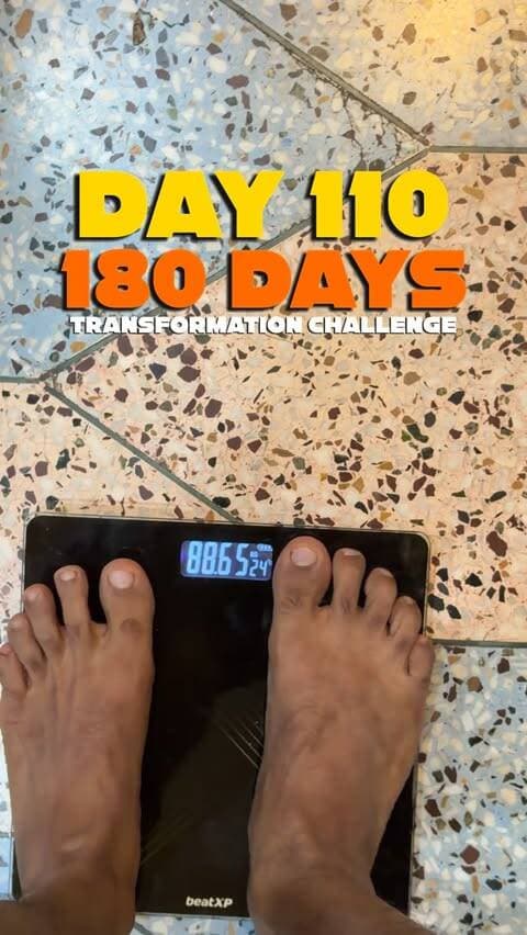 Day 110/180 ✅
Aaj ka body weight: 91.600 KGs
180 Days Transformation Challenge
70 days more to go.
Fat to Fit continues. 🔥