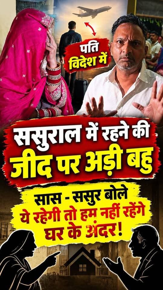 🏠 पति विदेश में, ससुराल में रहने की जिद पर अड़ी बहू! 😮 सास-ससुर बोले—“ये रहेगी तो हम घर के अंदर नहीं रहेंगे!”
#HaryanaNews #ViralNews #FamilyDispute #SasuralDrama #StarMedia