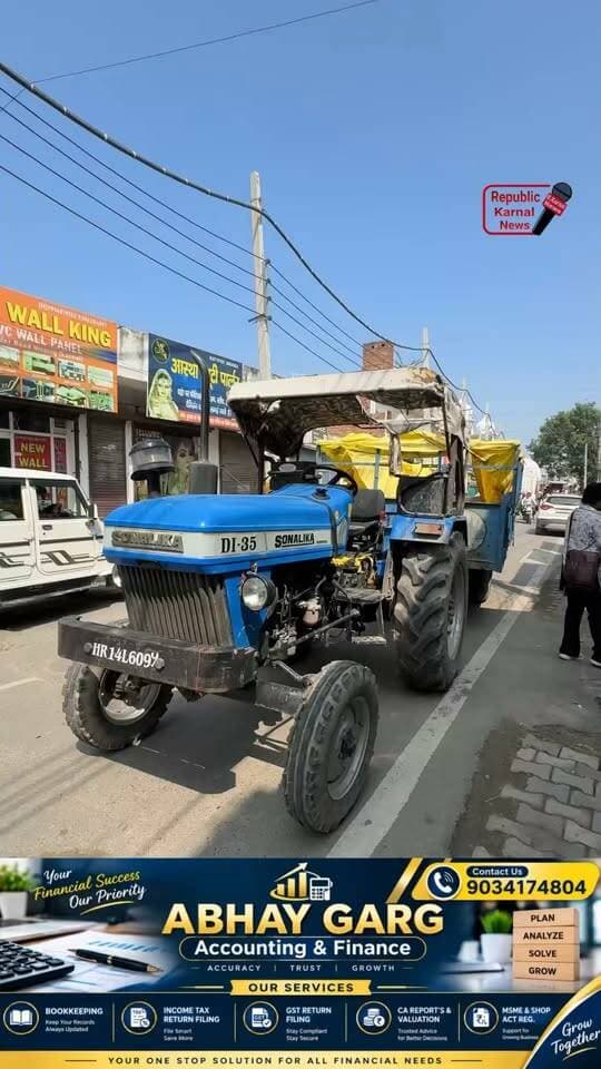 ट्रैक्टर ट्राली वाला आधा घंटे से ट्रैक्टर ट्राली खड़ी करके चला गया लगा लंबा जाम। ट्रैक्टर ट्राली वाले की वजह से सैकड़ो लोग हुए परेशान