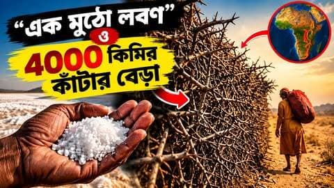 এক মুঠো লবণের জন্য তৈরি হয়েছিল হাজার হাজার কিলোমিটার দীর্ঘ কাঁটার বেড়া! 😱 শুনতে অবিশ্বাস্য লাগলেও, ব্রিটিশ শাসনকালে ভারতে লবণের উপর কর আদায় এবং চোরাচালান আটকানোর জন্য গড়ে উঠেছিল এক বিশাল শুল্কব্যবস্থা—The Great Hedge of India।
কেন সাধারণ মানুষের নিত্যপ্রয়োজনীয় লবণ নিয়ে এত কড়াকড়ি ছিল? কীভাবে জীবন্ত কাঁটাঝোপ ও শুকনো গাছপালা দিয়ে তৈরি হয়েছিল এই দীর্ঘ প্রতিবন্ধক? আর আজ কোথায় হারিয়ে গেল ইতিহাসের সেই বিশাল কাঁটার প্রাচীর?
এই ভিডিওতে জানুন ব্রিটিশ ভারতের এক বিস্মৃত অধ্যায়, যেখানে এক মুঠো লবণ হয়ে উঠেছিল কর আদায় ও ঔপনিবেশিক শোষণের প্রতীক।
📌 ইতিহাসের এমন অজানা কাহিনি জানতে ভিডিওটি শেষ পর্যন্ত দেখুন।
ভিডিওটি ভালো লাগলে Like করুন, Comment করে আপনার মতামত জানান এবং এমন আরও অজানা ইতিহাসের গল্প পেতে ClickNbit-এর YouTube চ্যানেলটি Subscribe করুন।
#TheGreatHedgeOfIndia #GreatHedgeOfIndia #IndianHistory #BritishIndia #BritishRule #SaltTax #SaltTaxHistory #ভারতেরইতিহাস #ব্রিটিশশাসন #অজানাইতিহাস #ইতিহাসেরগল্প #রহস্যময়ইতিহাস #ইতিহাসেরপাতায় #HistoryFacts #UntoldHistory #HistoricalFacts #IndianHeritage #ColonialHistory #BengaliHistory #BanglaFacts #বাংলাগল্প #ClickNbit #ClickNbitNews #বাংলারঅ্যাপ