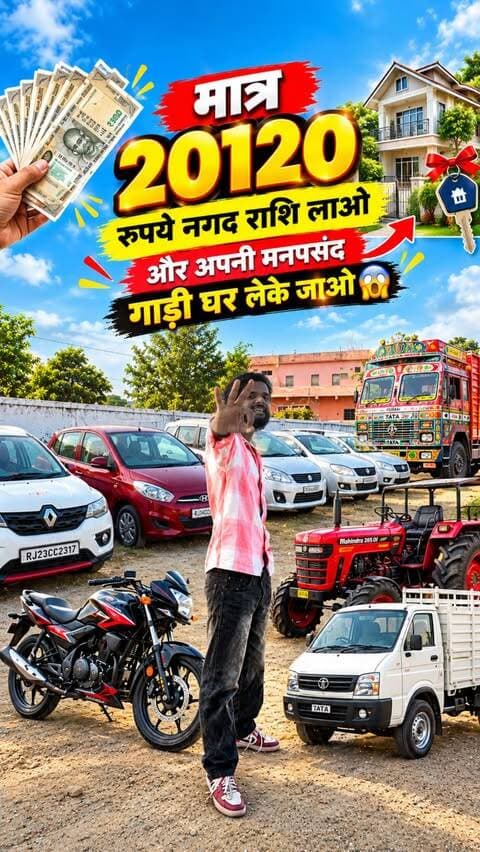 मात्र ₹20,120 लेकर जाओ अपनी मनपसंद गाड़ी 😱 | Second Hand Car Bike Truck Tractor Auction | Ajmer
.
Full Address:- Jaipur Road Opposite Makrana Raj Hotel Shree Ram Automall Gagwana Ajmer
.
Follow For More Videos:- @moin_baig_vlogs
.
Auction Date:- 16 October 2026 Friday
.
Call For More Information:-
📲 +91 8058-937307
.
#ajmer #moinbaigvlogs #auction #cars #bike
.
vehicle auction, second hand vehicle auction, used car auction, car auction India, second hand car, used cars in Ajmer, vehicle lilami, gadi ki lilami, gadi auction, second hand gadi, purani gadi kharide, sasti second hand car, bike auction, second hand bike, Activa auction, Maruti Omni auction, Eeco van auction, truck auction, second hand truck, tractor auction, second hand tractor, pickup auction, JCB auction, crane auction, commercial vehicle auction, used vehicle sale, auction vehicles India, Shriram Automall Ajmer, Ajmer vehicle auction, Rajasthan vehicle auction, second hand pickup, used tractor Rajasthan, used car Rajasthan, vehicle auction 2026 Second Hand Cars, Vehicle Auction, Gadi Ki Lilami, Used Cars India, Bike Auction, Activa Sale, Omni Van, Eeco Van, Truck Sale, Tractor Sale, Pickup Truck, JCB Auction, Crane Auction, Commercial Vehicles, Used Vehicles Rajasthan, Ajmer Auction, Shriram Automall, Second Hand Gadi, Used Tractor, Car Buyers, Vehicle Buyers, Rajasthan Cars, Budget Cars, Auction India ajmer sharif dargah viral videos ajmer sharif chor bazaar videos ajmer ladies market ajmer sharif hotels ajmer urs 2026 pushkar mela 2026 ajmer shopping market ajmer sharif dargah urs 2026 Pushkar mela viral videos ajmer non veg offer videos family non veg restaurant videos ajmer fast food offer videos food offer combo offer dhandiya videos garba viral videos garba dance video 2026