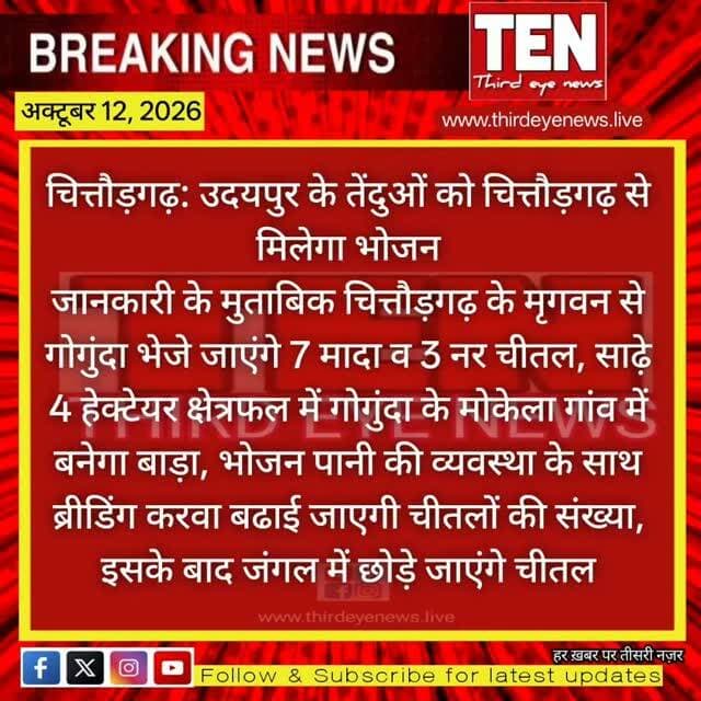 Chittorgarh: उदयपुर के तेंदुओं को चित्तौड़गढ़ से मिलेगा भोजन
#chittorgarhnews #latestnews #newsupdate