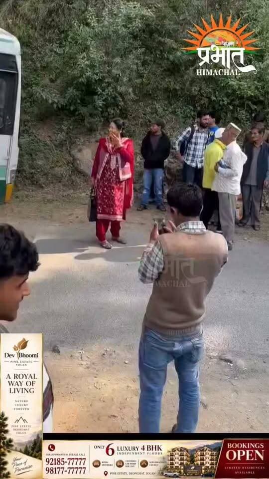 राजगढ़ के हलोनीपुल के पास HRTC बस के अगले टायर का हिस्सा टूटा, चालक की सूझबूझ से टला बड़ा हा#दसा.......