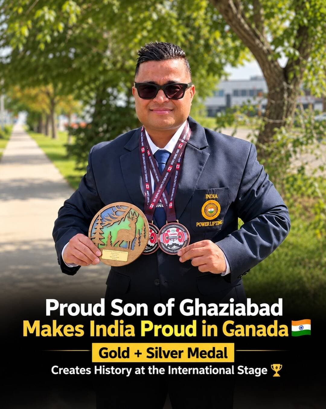 Ghaziabad’s Uttam Singh Rawat Wins Gold & Silver in Canada 🇮🇳🏆
Proud Moment for Ghaziabad & India 🇮🇳
Ghaziabad’s Indirapuram resident Uttam Singh Rawat has made India proud at the Commonwealth Powerlifting & Bench Press Championship 2026 held in Canada. 🇨🇦
He won two international medals in the 83 KG category:
🥇 Gold Medal – Equipped Powerlifting
🥈 Silver Medal – Classic Powerlifting
Uttam represented India on the international stage and returned with two podium finishes. His achievement is a proud moment for Ghaziabad, Indirapuram and the entire country. 🇮🇳❤️
Congratulations, Uttam Singh Rawat! 🏆🇮🇳
📍 From: Ahinsa Khand-2, Indirapuram, Ghaziabad
🇨🇦 Event: Commonwealth Powerlifting & Bench Press Championship 2026
🏋️ Category: 83 KG
🥇 Equipped Powerlifting: Gold
🥈 Classic Powerlifting: Silver
🇮🇳 Represented: India
📅 Championship: September 2026
Uttam Singh Rawat, Ghaziabad, Indirapuram, Powerlifting, Commonwealth Powerlifting Championship 2026, Team India, Canada, Gold Medal, Silver Medal, Indian Powerlifter, Ghaziabad News, Indirapuram News
#UttamSinghRawat #Ghaziabad #Indirapuram #Powerlifting #CommonwealthChampionship Powerlifting2026 TeamIndia IndiaProud GoldMedal SilverMedal IndianAthlete GhaziabadNews IndirapuramNews Canada ProudMoment