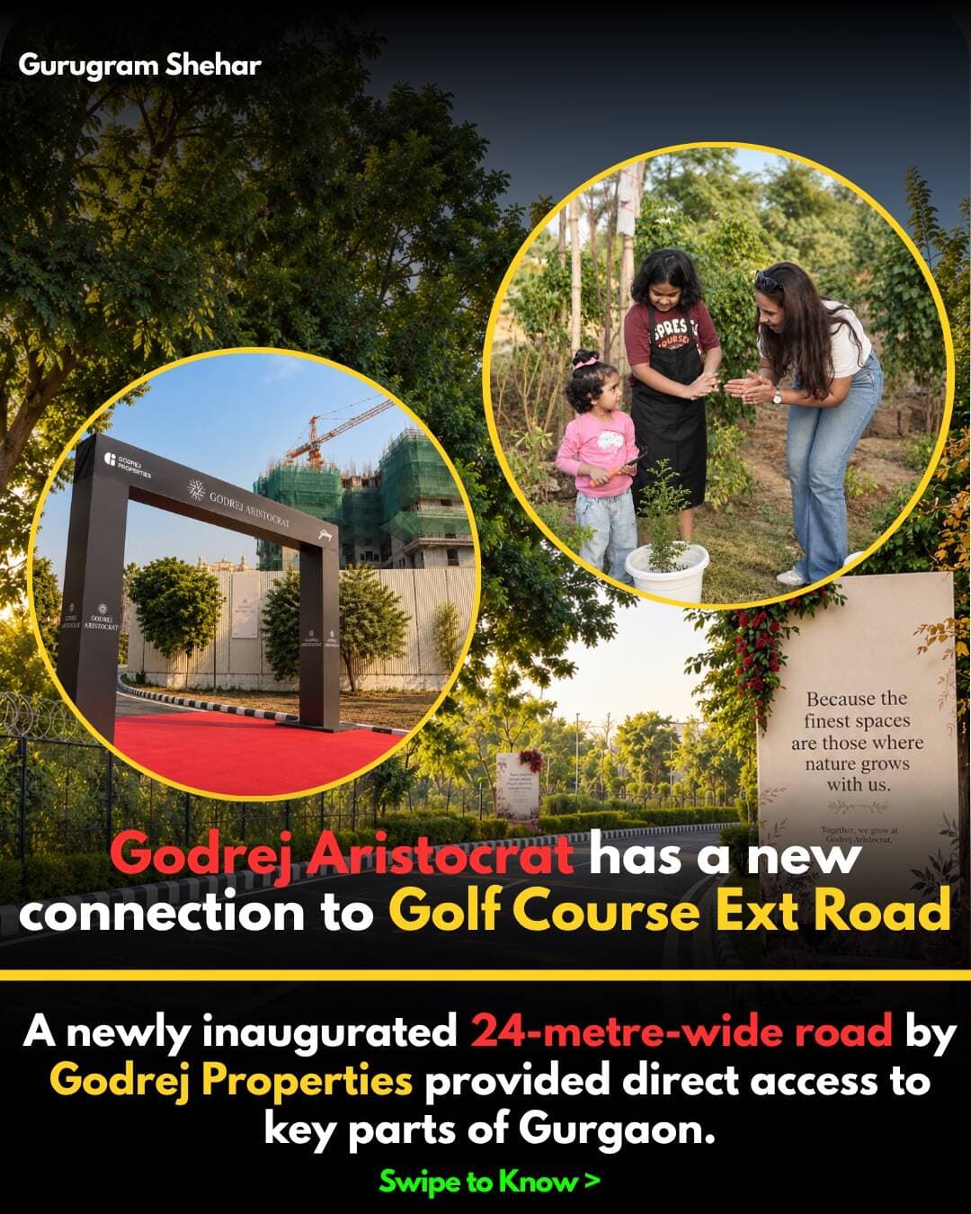 A better-connected Gurugram begins with steps that bring neighbourhoods closer.
The new road near Godrej Aristocrat is a reminder that infrastructure is about more than getting from one place to another. ItтАЩs about making everyday journeys easier, improving access and creating opportunities for neighbourhoods to grow.
The milestone was also marked by a plantation drive, bringing customers and families together to celebrate a greener future and a stronger sense of community.
HereтАЩs to connections that help our city move forward, one step at a time ЁЯМ▒
#godrejproperties #GodrejAristocrat #GolfCourseExtensionRoad UrbanDevelopment BetterConnectivity CommunityBuilding GreenerGurugram