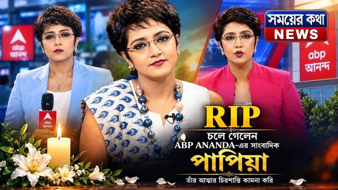 এবিপি আনন্দের এংকার পাপিয়া অকাল মৃ!ত্যু!তে শোকের ছায়া