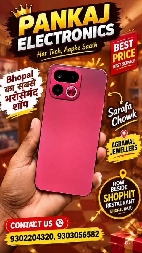 🔥📱 **REALME PHONE का धमाका सिर्फ Pankaj Electronics पर!** 📱🔥
क्या आप भी नया स्मार्टफोन खरीदने की सोच रहे हैं? 😍 तो आइए **Pankaj Electronics, भोपाल** पर और देखिए शानदार स्मार्टफोन! 🎉
✨ शानदार Realme Smartphone
🔥 Best Price और Best Deal
📱 नए फोन का शानदार लुक
🛍️ मोबाइल खरीदने के लिए आज ही विजिट करें!
📍 **Shop No. 36, Sarafa Chowk, Agrawal Jewellers के पास, Shobhit Restaurant के बगल में, भोपाल (M.P.)**
📞 **संपर्क करें:**
☎️ 9302204320
☎️ 9303056582
❤️ वीडियो पसंद आए तो LIKE 👍, SHARE 🔄 और FOLLOW जरूर करें!
*कीमत और ऑफर्स की जानकारी के लिए दुकान पर संपर्क करें।*
#PankajElectronics #RealmePhone #RealmeMobile #Bhopal #MobileShop Smartphone MobileOffers BestMobileDeals PhoneLovers NewSmartphone MobileShopping BhopalMarket SarafaChowk TechLovers HindiTech MobileReview TrendingReels ViralReels ElectronicsShop RealmeLovers
