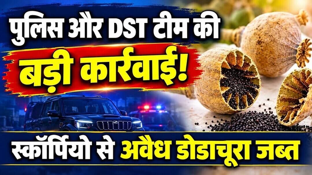 पुलिस और डीएसटी टीम की बड़ी कार्रवाई, स्कॉर्पियो से अवैध डोडाचूरा जब्त #dodachura #ndps_act #rajsthan