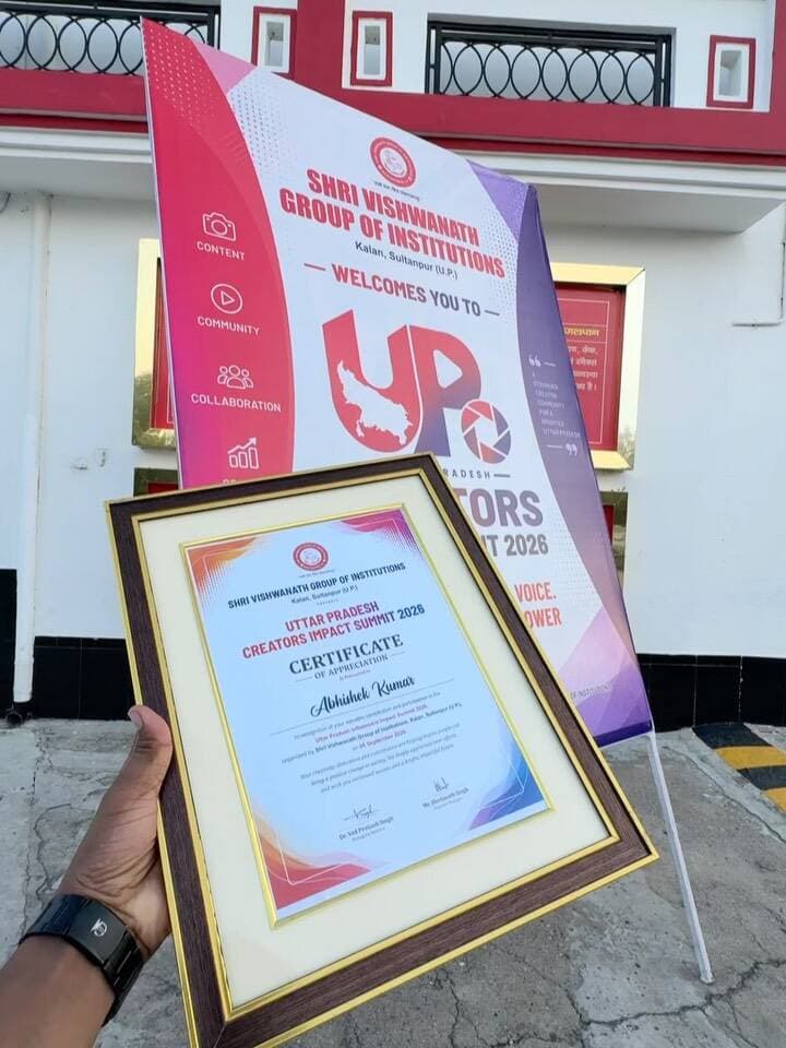 A wonderful experience at the UP Creator Summit ✨
It always feels good when your work is appreciated and recognised. Truly honoured to receive this certificate and be a part of such a memorable experience. ❤️
Grateful for the people, the conversations, the learnings and all the love along the way. 🙌🏻
Here’s to creating more, learning more and growing together! 🚀
#UPCreatorSummit #UPCreators #CreatorSummit #ContentCreator #CreatorCommunity