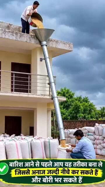छत से अनाज उतारने का जुगाङ🌾 😱 #shorts #jugaad #viral