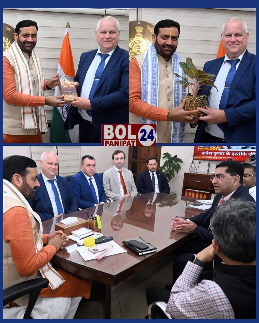 मुख्यमंत्री नायब सिंह सैनी से रूस के उच्च स्तरीय प्रतिनिधिमंडल ने की मुलाकात, उन्नत ड्रोन तकनीक में भारत-रूस संयुक्त उद्यमों की संभावनाओं पर हुई चर्चा
रूस की तकनीकी कंपनियों ने हरियाणा के ड्रोन एवं एयरोस्पेस क्षेत्र में निवेश के अवसरों पर जताई रुचि
हिसार के सिसाय में स्थापित ड्रोन सिटी हरियाणा उन्नत ड्रोन निर्माण के प्रमुख केंद्र के रूप में उभरने की ओर अग्रसर
हरियाणा को ड्रोन निर्माण, एयरोस्पेस और उन्नत तकनीक के क्षेत्र में वैश्विक केंद्र के रूप में विकसित करने की दिशा में महत्वपूर्ण पहल करते हुए रूस के उच्च स्तरीय प्रतिनिधिमंडल ने चंडीगढ़ स्थित मुख्यमंत्री आवास संत कबीर कुटीर में मुख्यमंत्री श्री नायब सिंह सैनी से मुलाकात की। बैठक में हरियाणा में निवेश, तकनीक हस्तांतरण, संयुक्त अनुसंधान तथा औद्योगिक सहयोग की संभावनाओं पर विस्तार से चर्चा हुई।
बैठक में हिसार जिले के हांसी स्थित सिसाय में एवीपीएल इंटरनेशनल द्वारा स्थापित ड्रोन सिटी हरियाणा में दो प्रस्तावित भारत-रूस संयुक्त उद्यमों पर विशेष रूप से चर्चा की गई। इनमें उन्नत हेलीकॉप्टर ड्रोन के निर्माण तथा भारतीय सेमीकंडक्टर चिप्स का उपयोग करते हुए जीपीएस/ जीएनएसएस संकेतों पर निर्भरता के बिना ड्रोन के संचालन एवं नेविगेशन की तकनीक विकसित करने की योजनाएं शामिल हैं।
छह सदस्यीय प्रतिनिधिमंडल में रूस के चार प्रतिनिधि तथा भारत के दो वरिष्ठ प्रतिनिधि शामिल थे। रूस के प्रतिनिधिमंडल में स्कोल्कोवो फाउंडेशन के निदेशक श्री लियोनिद आर्टेमोव, प्रोजेक्ट मैनेजर श्री अलेक्जेंडर जापोरोज्स्की, ओम्नीटेक एलएलसी के सीईओ श्री एलेक्सी उर्बान्स्की तथा 4जीएनएसएस एलएलसी/ओरिएंट सिस्टम्स ग्रुप के सीईओ एवं सह-संस्थापक श्री सर्गेई लेबेदेव शामिल रहे। भारतीय प्रतिनिधिमंडल में ड्रोन टेक मल्टी-स्टेट कोऑपरेटिव सोसाइटी के महानिदेशक लेफ्टिनेंट जनरल श्री राकेश कुमार आनंद तथा एवीपीएल इंटरनेशनल (एआईटीएमसी वेंचर्स लिमिटेड) के संस्थापक एवं चेयरमैन श्री दीप सिंह सिसाय शामिल थे। प्रतिनिधिमंडल ने अंतरराष्ट्रीय तकनीकी सहयोग और प्रस्तावित संयुक्त उद्यमों के माध्यम से हरियाणा में उन्नत ड्रोन निर्माण का मजबूत औद्योगिक तंत्र विकसित करने की संभावनाओं पर विचार-विमर्श किया।
बैठक के दौरान प्रतिनिधिमंडल ने मुख्यमंत्री को रूस की कंपनी ओम्नीटेक एलएलसी और एवीपीएल इंटरनेशनल के बीच प्रस्तावित सहयोग की जानकारी दी। इसके तहत सिसाय स्थित ड्रोन सिटी हरियाणा में उन्नत हेलीकॉप्टर ड्रोन निर्माण इकाई स्थापित करने की योजना है। प्रस्तावित परियोजना में उन्नत मानवरहित हेलीकॉप्टर प्रणालियों के निर्माण, असेंबली, अनुसंधान, परीक्षण और तकनीकी विकास के लिए सुविधाएं विकसित करने की परिकल्पना की गई है। प्रस्ताव के अनुसार, इन हेलीकॉप्टर ड्रोनों की उड़ान क्षमता 250 किलोमीटर तक तथा भार वहन क्षमता 200 किलोग्राम तक होगी। इस परियोजना का उद्देश्य तकनीक हस्तांतरण, स्वदेशी निर्माण, अनुसंधान और औद्योगिक उत्पादन को बढ़ावा देना है।
प्रस्तावित हेलीकॉप्टर ड्रोन का उपयोग औद्योगिक लॉजिस्टिक्स, आपदा प्रबंधन, दूरदराज एवं दुर्गम क्षेत्रों में आवश्यक वस्तुओं की आपूर्ति तथा अन्य नागरिक और औद्योगिक कार्यों में किया जा सकेगा। संयुक्त उद्यम को अंतिम रूप मिलने पर हरियाणा में विशेषीकृत हेलीकॉप्टर ड्रोन निर्माण क्षेत्र के विकास को बढ़ावा मिल सकता है। इससे उन्नत एयरोस्पेस और मानवरहित हवाई प्रणालियों के निर्माण में राज्य की स्थिति और मजबूत होने की संभावना है।
बैठक में 4जीएनएसएस एलएलसी/ओरिएंट सिस्टम्स ग्रुप के साथ दूसरे प्रस्तावित भारत-रूस संयुक्त उद्यम पर भी चर्चा हुई। इसके तहत ऐसी उन्नत ड्रोन नेविगेशन तकनीक विकसित करने की योजना है, जो जीपीएस/जीएनएसएस उपग्रह संकेत उपलब्ध न होने की स्थिति में भी काम कर सके। इस तकनीक का उद्देश्य ड्रोन को उपग्रह आधारित नेविगेशन संकेतों के अभाव में भी अपने निर्धारित मिशन पूरे करने में सक्षम बनाना है। प्रस्तावित परियोजना में भारतीय सेमीकंडक्टर चिप्स के उपयोग, स्वदेशी तकनीक के विकास और भारत में ही निर्माण की संभावनाएं तलाशने पर जोर दिया गया है। यह पहल ड्रोन अनुसंधान, स्वायत्त नेविगेशन और एयरोस्पेस इलेक्ट्रॉनिक्स के क्षेत्र में प्रगति के साथ-साथ देश में उन्नत तकनीक के विकास के नए अवसर भी सृजित कर सकती है।
उल्लेखनीय है कि हरियाणा सरकार राज्य में ड्रोन एवं एयरोस्पेस निर्माण को बढ़ावा देने के लिए पहले ही कई महत्वपूर्ण कदम उठा चुकी है। मुख्यमंत्री श्री नायब सिंह सैनी की अध्यक्षता में हरियाणा उद्यम प्रोत्साहन बोर्ड (HEPB) की 19वीं बैठक में एआईटीएमसी वेंचर्स लिमिटेड के लिए 58.51 करोड़ रुपये के विशेष प्रोत्साहन पैकेज को मंजूरी दी गई थी। यह मंजूरी हरियाणा उद्यम एवं रोजगार नीति, 2020 के तहत हिसार जिले में ड्रोन और ड्रोन के कलपुर्जों के निर्माण के लिए औद्योगिक हब विकसित करने के उद्देश्य से दी गई थी।
मुख्यमंत्री ने हरियाणा को ड्रोन निर्माण, अनुसंधान और नवाचार के क्षेत्र में अग्रणी बनाने पर भी विशेष जोर दिया है। 28 सितंबर, 2026 को आयोजित समीक्षा बैठक में उन्होंने अधिकारियों को ड्रोन निर्माण के क्षेत्र में अनुसंधान को प्राथमिकता देने, स्टार्टअप्स को आवश्यक सुविधाएं उपलब्ध कराने तथा युवाओं के तकनीकी कौशल विकास को मजबूत करने के निर्देश दिए थे। इसका उद्देश्य हरियाणा को ड्रोन कैपिटल के रूप में विकसित करना है। रूसी तकनीकी कंपनियों के साथ प्रस्तावित सहयोग इन प्राथमिकताओं को आगे बढ़ाने, तकनीक हस्तांतरण को प्रोत्साहित करने और उच्च मूल्य वाले विनिर्माण को बढ़ावा देने का महत्वपूर्ण अवसर प्रदान कर सकता है।
सिसाय स्थित ड्रोन सिटी हरियाणा इसी दिशा में राज्य की एक महत्वपूर्ण पहल है। इस परियोजना की आधारशिला मुख्यमंत्री श्री नायब सिंह सैनी ने सितंबर 2025 में रखी थी, जबकि इसके प्रथम चरण का उद्घाटन हरियाणा सरकार के कैबिनेट मंत्री श्री कृष्ण कुमार बेदी ने मई 2026 में किया था।
हरियाणा पहुंचने से पहले रूस के प्रतिनिधिमंडल ने 12 अक्टूबर, 2026 को नई दिल्ली में केंद्रीय नागरिक उड्डयन मंत्री श्री किंजरापु राम मोहन नायडू से भी मुलाकात की थी। इसके बाद प्रतिनिधिमंडल ने सिसाय स्थित ड्रोन सिटी हरियाणा का दौरा कर वहां उपलब्ध विनिर्माण, अनुसंधान और तकनीकी प्रशिक्षण सुविधाओं की जानकारी ली। एवीपीएल इंटरनेशनल तथा ड्रोन टेक मल्टी-स्टेट कोऑपरेटिव सोसाइटी के प्रतिनिधियों ने भी रूसी कंपनियों के साथ तकनीकी सहयोग और संयुक्त उद्यमों की संभावनाओं पर चर्चा की।
बैठक में हरियाणा के मुख्य सचिव अनुराग रस्तोगी, मुख्यमंत्री के ओएसडी श्री विवेक कालिया सहित अन्य वरिष्ठ अधिकारी भी उपस्थित रहे।