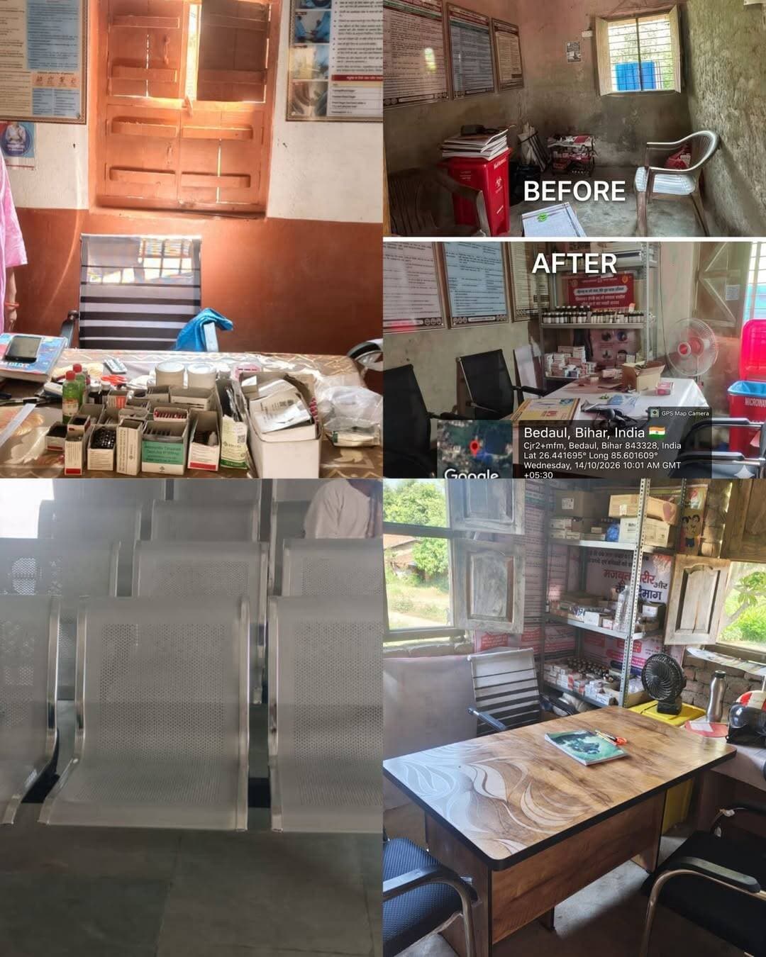 कायाकल्प अभियान के तहत जिले के स्वास्थ्य संस्थानों का सुदृढ़ीकरण, उसमें आधारभूत संरचनाओं की उपलब्धता,उनकी मरम्मती एवं रंग–रोगन का कार्य लगातार किया जा रहा है।
<nis:link nis:type=tag nis:id=cmsamrat nis:value=CMSamrat nis:enabled=true nis:link/> <nis:link nis:type=tag nis:id=samratchoudhary nis:value=samratchoudhary nis:enabled=true nis:link/>
CMO Bihar General Administration Department, Govt. of Bihar Bihar Health Department District Administration Sitamarhi Information & Public Relations Department, Government of Bihar