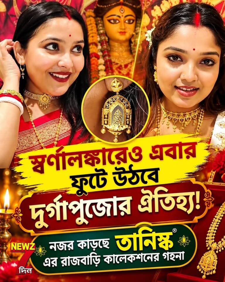 স্বর্ণালঙ্কারেও এবার ফুটে উঠবে দুর্গাপুজোর ঐতিহ্য! নজর কাড়ছে হাবরা তানিষ্ক এর ‘রাজবাড়ি কালেকশন’ এই বিশেষ গহনা