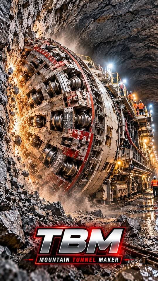 😱 This Beast Drills Through Mountains! पहाड़ भी इसके आगे कमजोर! ⚙️🔥 #TBM #TunnelEngineering #MegaMachines #facebookreel #nonfollowers