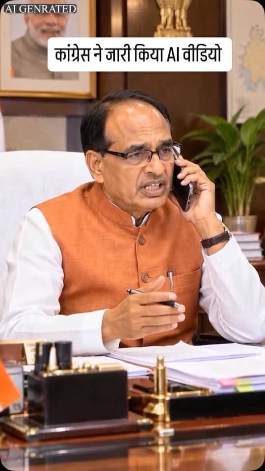 कांग्रेस ने अपने ऑफिसियल अकाउंट से जारी किया सीएम डा.मोहन यादव और शिवराज सिंह चौहान का AI वीडियो